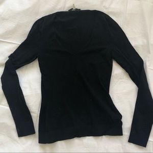 Helmut Lang Black Long Sleeve V-Neck